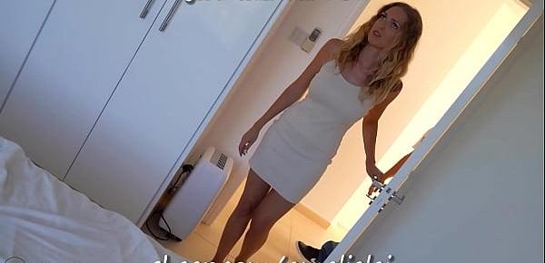 Alter Sack fickt blondes Teen! Voll verarscht bei Hausbesichtigung! Amelie Lei, Facial, Blowjob, deutsch, Abreiten, Cowgirl